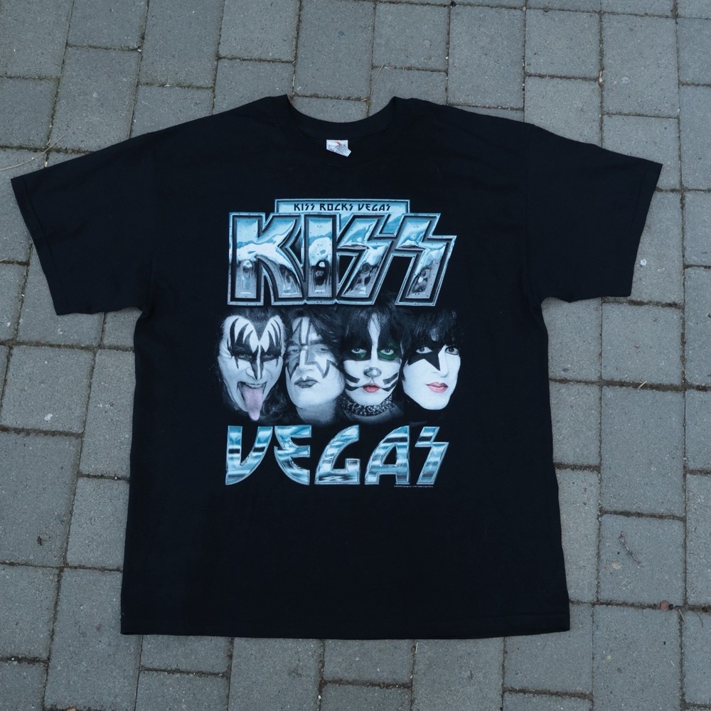 Kiss Las Vegas Shirt 2014 Kiss Rocks Vegas XL Tour Shirt Ace Freely Double Sided